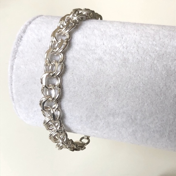 Unisex bracelet 8mm 925 silver handmade chain - Picture 2 of 3